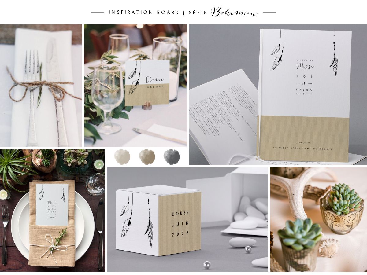 board mariage boho chic modele bohemian 2